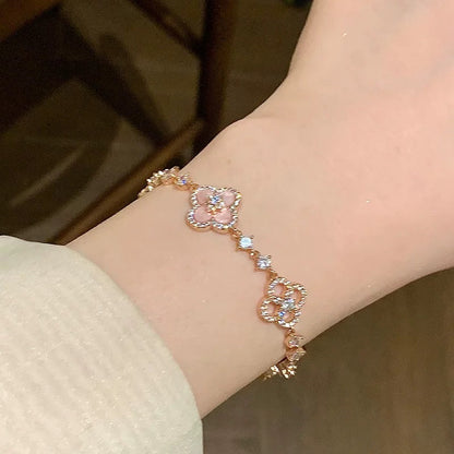 [ElanLuxe Jewelry]CLOVER 5 MOTIF PINK BLUE RED WHITE BRACELET