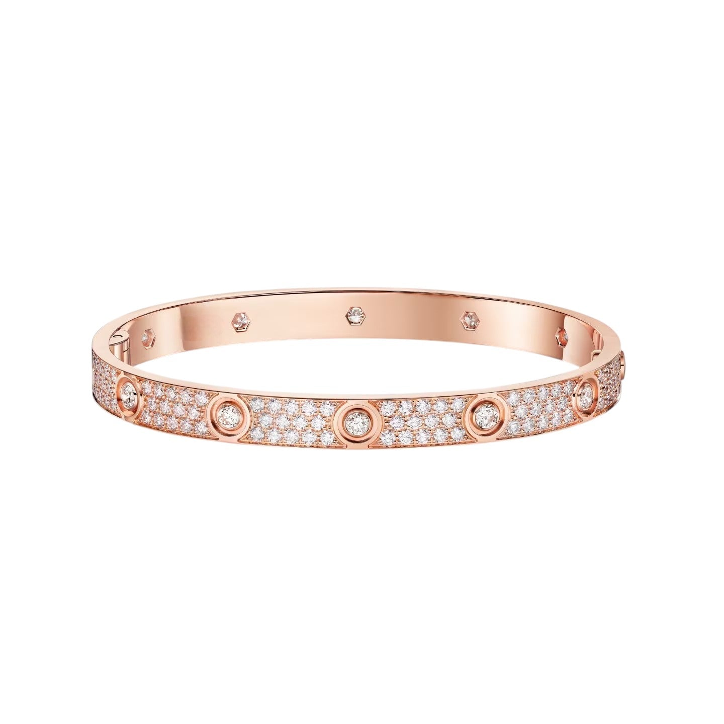 [ElanLuxe Jewelry]LOVE BRACELET 6.1MM DIAMOND-PAVED 10 BIG DIAMONDS