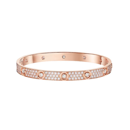 [ElanLuxe Jewelry]LOVE BRACELET 6.1MM DIAMOND-PAVED 10 BIG DIAMONDS