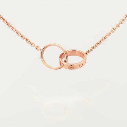 [ElanLuxe Jewelry]LOVE DOUBLE RING NECKLACE