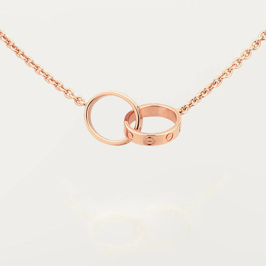 [ElanLuxe Jewelry]LOVE DOUBLE RING NECKLACE