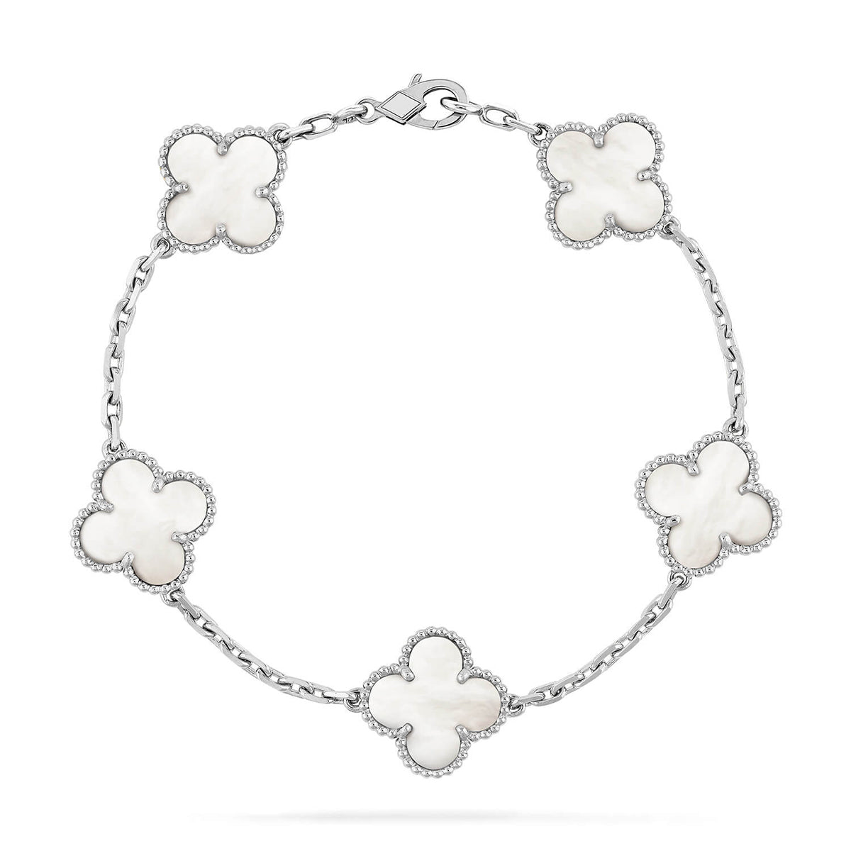 [ElanLuxe Jewelry]CLOVER WHITE PEARL MOP 5 MOTIF BRACELET COLLECTION