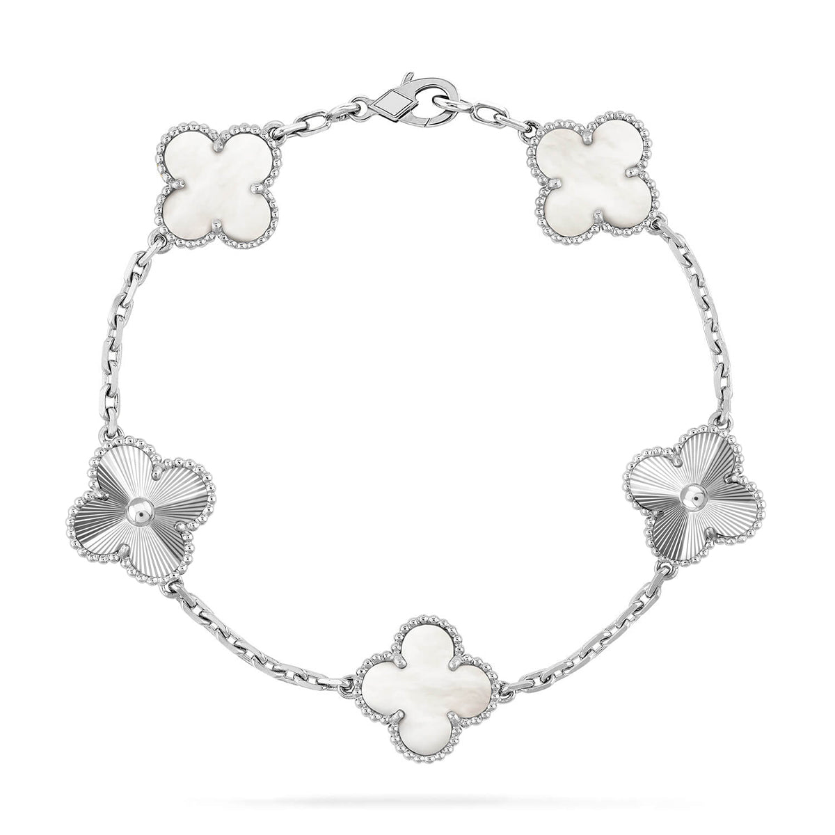 [ElanLuxe Jewelry]CLOVER WHITE PEARL MOP 5 MOTIF BRACELET COLLECTION