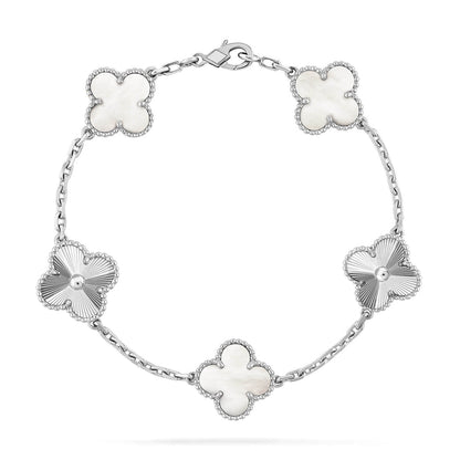 [ElanLuxe Jewelry]CLOVER WHITE PEARL MOP 5 MOTIF BRACELET COLLECTION