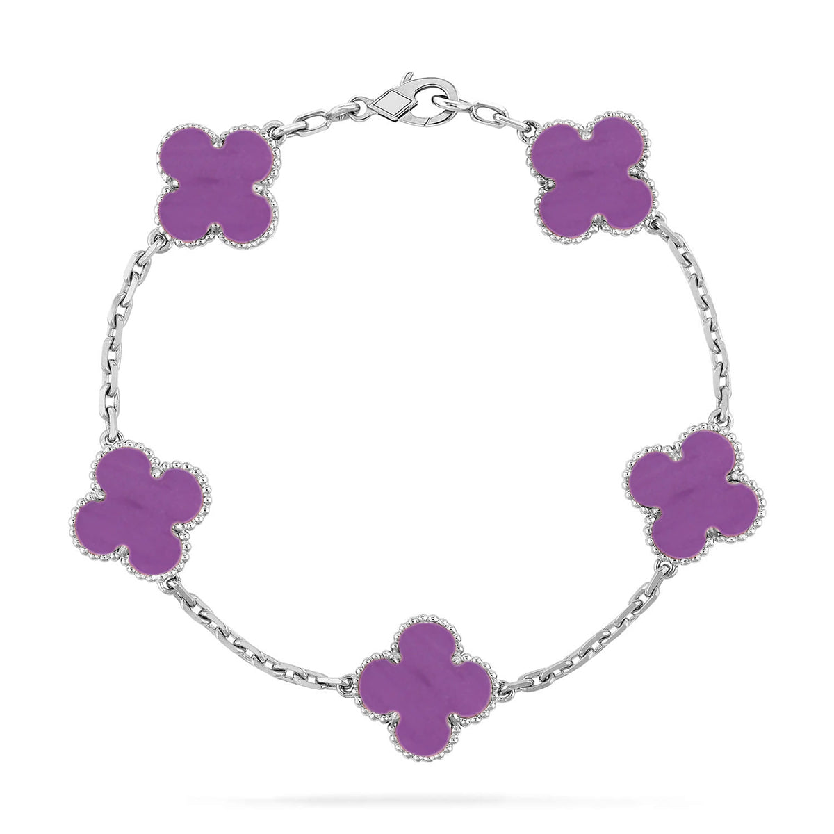 [ElanLuxe Jewelry] CLOVER 5 MOTIF VIOLET BRACELET COLLECTION