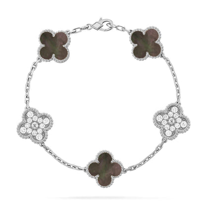 [ElanLuxe Jewelry] CLOVER 5 MOTIF GRAY MOP BRACELET COLLECTION