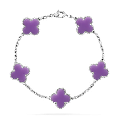 [ElanLuxe Jewelry]CLOVER 5 MOTIF LIGHT PURPLE BRACELET COLLECTION