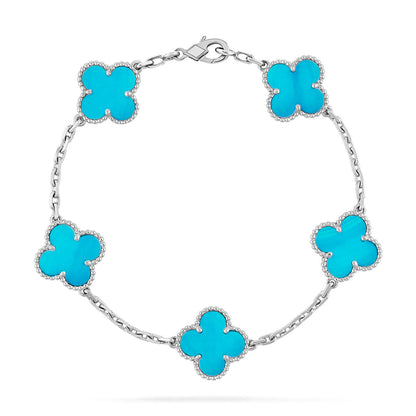 [ElanLuxe Jewelry] CLOVER 5 MOTIF TURQUOISE BRACELET COLLECTION