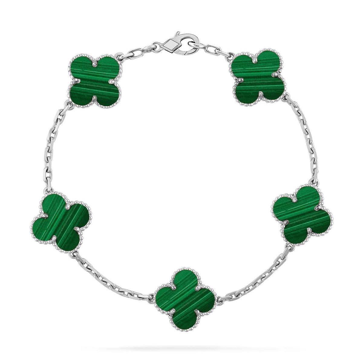 [ElanLuxe Jewelry] CLOVER 5 MOTIF MALACHITE BRACELET COLLECTION