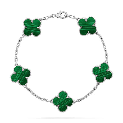 [ElanLuxe Jewelry] CLOVER 5 MOTIF MALACHITE BRACELET COLLECTION