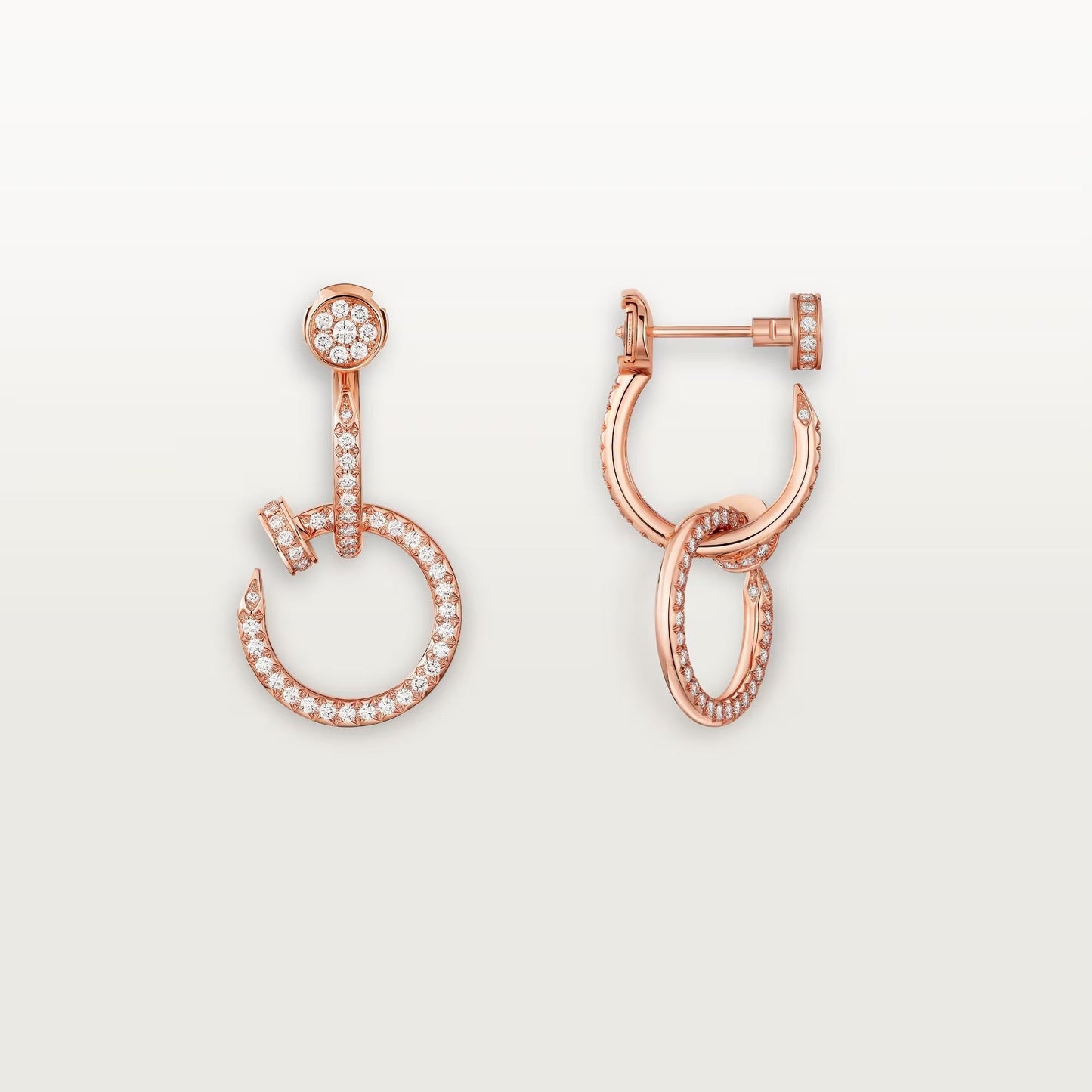 [ElanLuxe Jewelry]JUSTE FULL DIAMOND DOUBLE EARRINGS