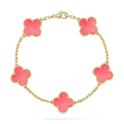 [ElanLuxe Jewelry] CLOVER 5 MOTIFS  PINK MOP BRACELET COLLECTION