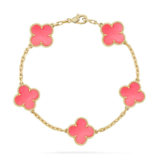 [ElanLuxe Jewelry] CLOVER 5 MOTIFS  PINK MOP BRACELET COLLECTION