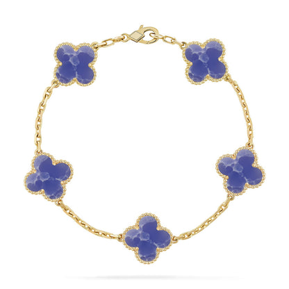 [ElanLuxe Jewelry]CLOVER 5 MOTIF BLUE VEINS BRACELET COLLECTION