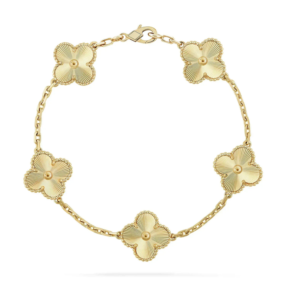 [ElanLuxe Jewelry] CLASH & Clover Laser 5-Motif & LOVE Brushed Bracelet Stack Set