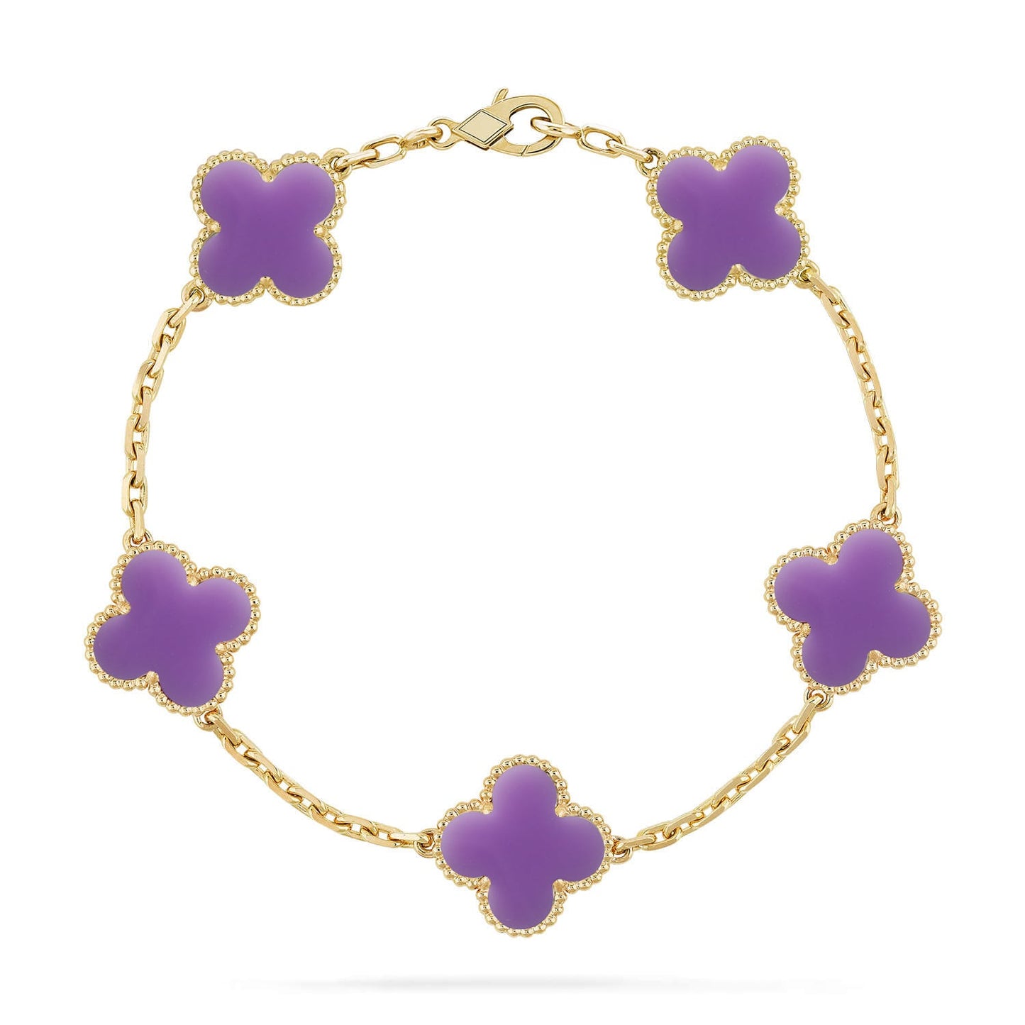 [ElanLuxe Jewelry]CLOVER 5 MOTIF LIGHT PURPLE BRACELET COLLECTION