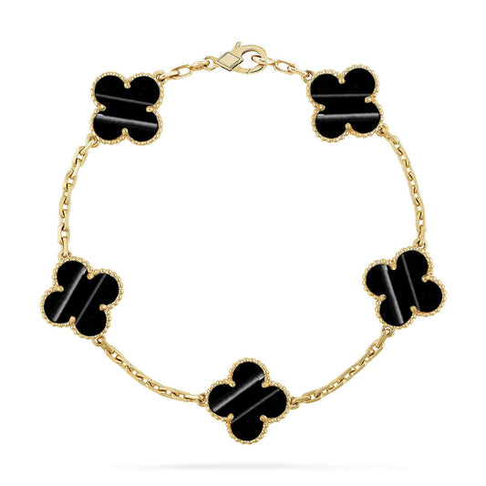 [ElanLuxe Jewelry] CLOVER 5 MOTIF PULSAR STONE BRACELET COLLECTION