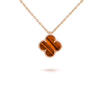 [ElanLuxe Jewelry]CLOVER MINI 9.5MM CARNELIANS NECKLACE COLLECTION