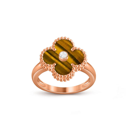 [ElanLuxe Jewelry]CLOVER DIAMOND RING ROSE GOLD COLLECTION