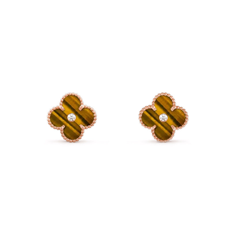 [ElanLuxe Jewelry]CLOVER  15MM DIAMOND EARRINGS COLLECTION