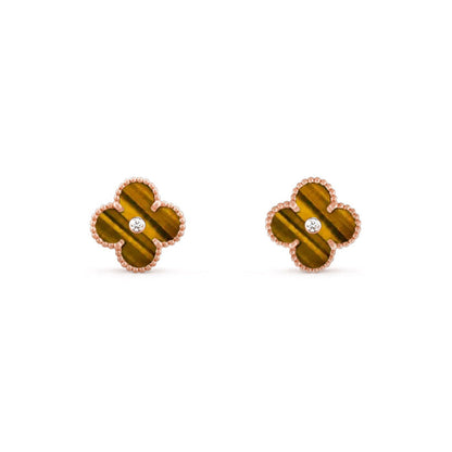 [ElanLuxe Jewelry]CLOVER  15MM DIAMOND EARRINGS COLLECTION