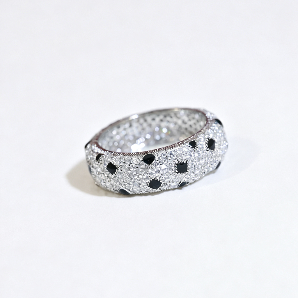 [ElanLuxe Jewelry]PANTHERE SPOTTED FULL DIAMOND RING