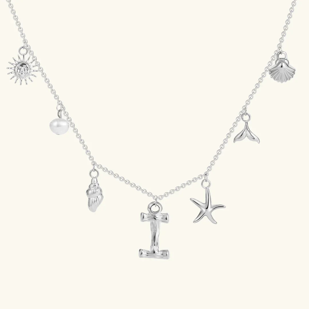 [ElanLuxe]Avaria Ocean Initial Necklace