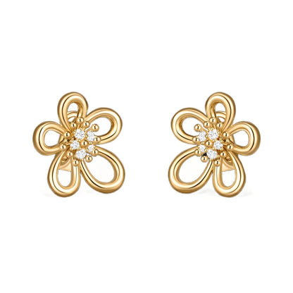 [Elanluxe Jewelry] FLOWERLACE EARRING 5 DIAMONDS