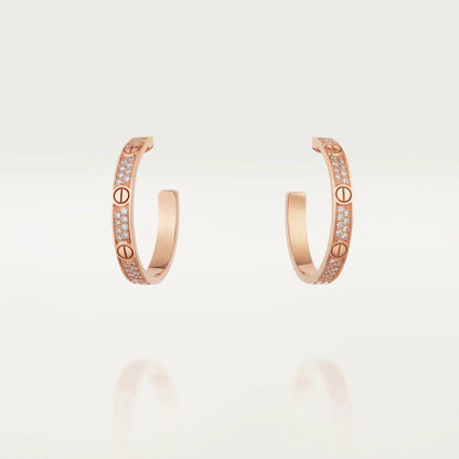 [ElanLuxe Jewelry]LOVE EARRINGS 3.6MM DIAMOND PAVED