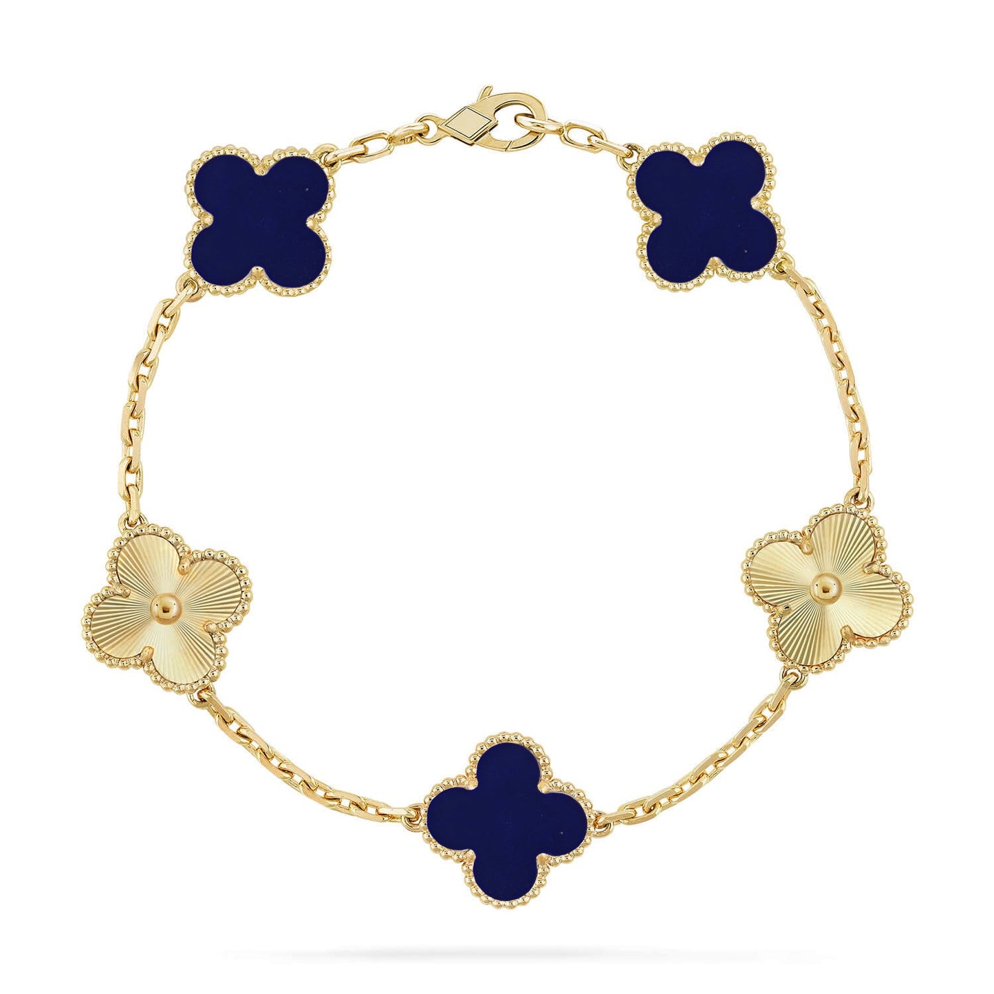 [ElanLuxe Jewelry]CLOVER 5 MOTIF LAPIS LAZULI BRACELET COLLECTION