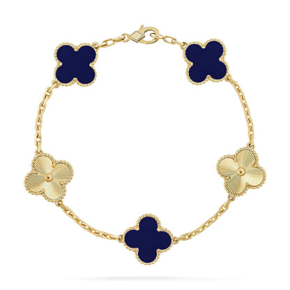 [ElanLuxe Jewelry]CLOVER 5 MOTIF LAPIS LAZULI BRACELET COLLECTION
