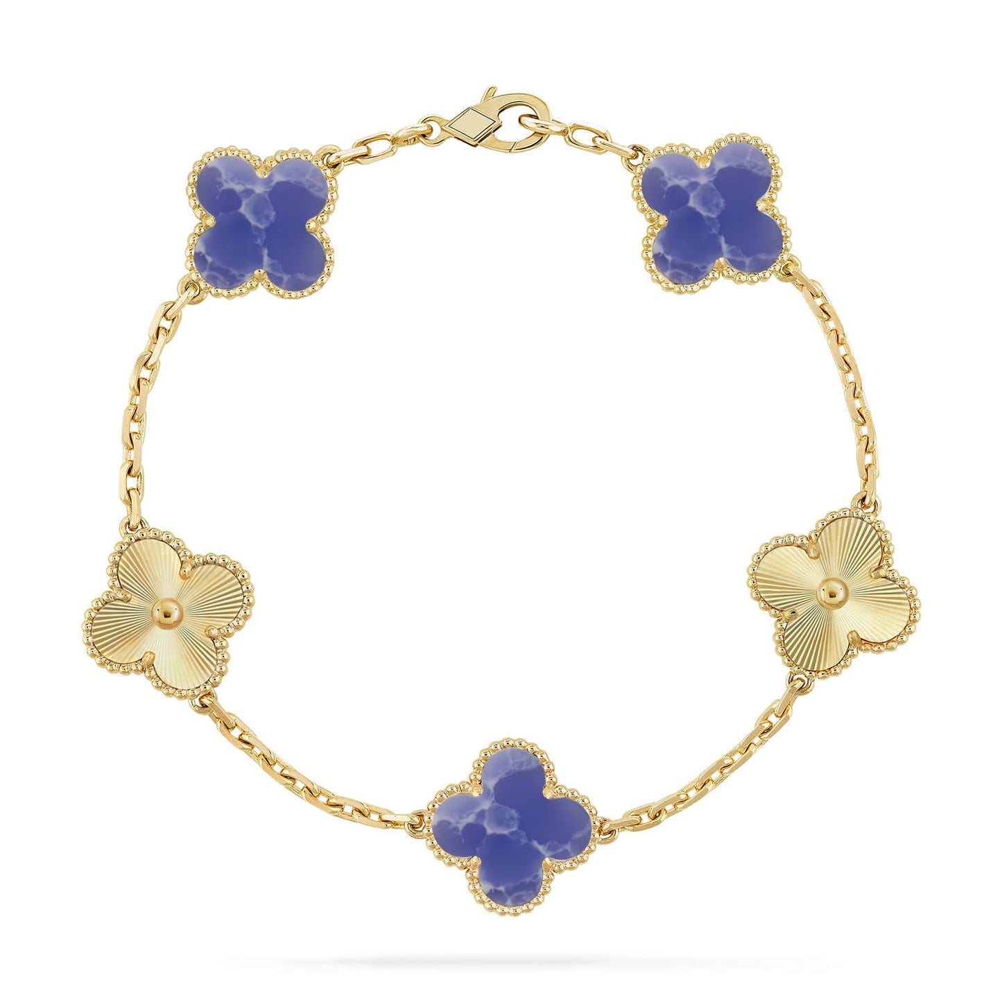 [ElanLuxe Jewelry]CLOVER 5 MOTIF BLUE VEINS BRACELET COLLECTION