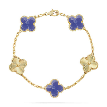 [ElanLuxe Jewelry]CLOVER 5 MOTIF BLUE VEINS BRACELET COLLECTION