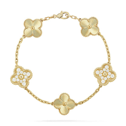 [ElanLuxe Jewelry] CLOVER 5 MOTIF LASER BRACELET COLLECTION