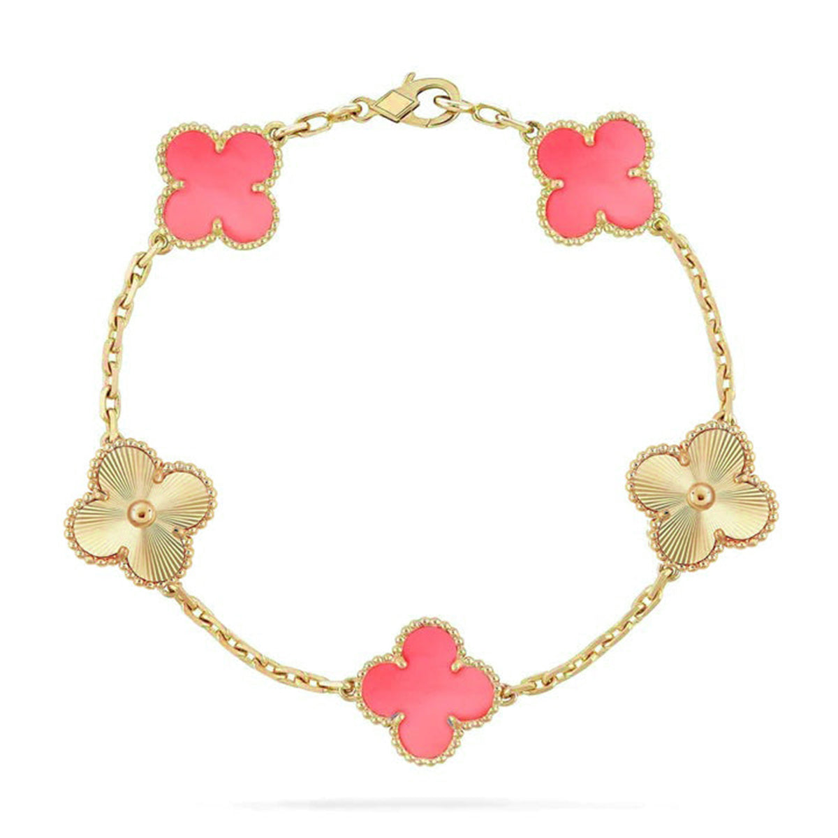 [ElanLuxe Jewelry] CLOVER 5 MOTIFS  PINK MOP BRACELET COLLECTION