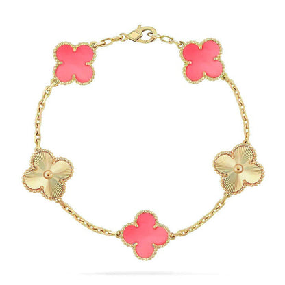 [ElanLuxe Jewelry] CLOVER 5 MOTIFS  PINK MOP BRACELET COLLECTION