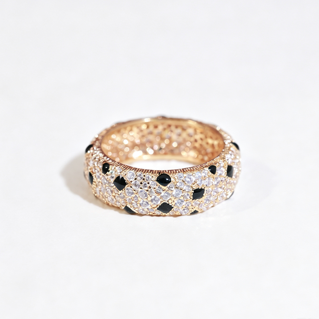 [ElanLuxe Jewelry]PANTHERE SPOTTED FULL DIAMOND RING