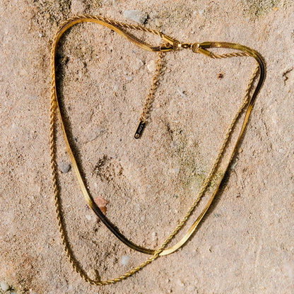 [ElanLuxe]Hailey Layered Gold Chain Necklace