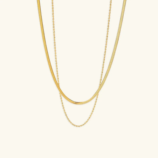 [ElanLuxe]Hailey Layered Gold Chain Necklace