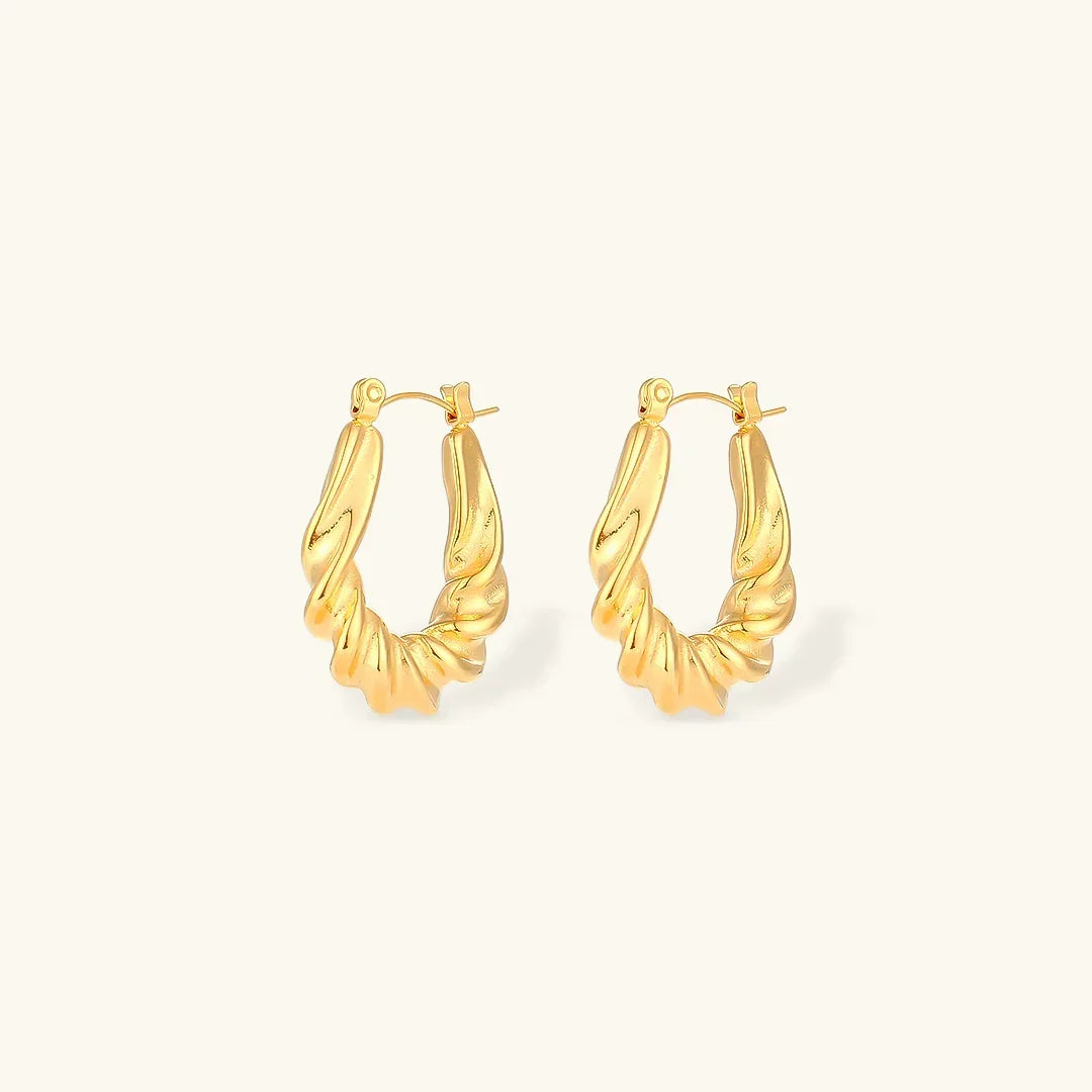 [ElanLuxe]Adaline Twist Hoop Earrings