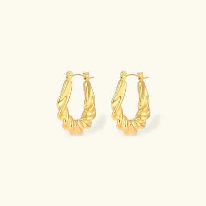 [ElanLuxe]Adaline Twist Hoop Earrings
