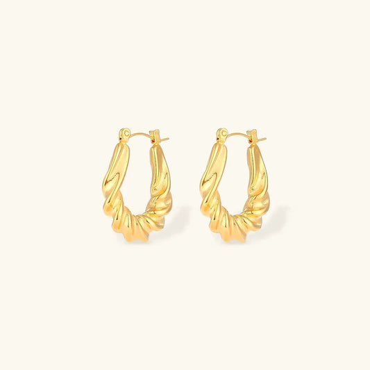 [ElanLuxe]Adaline Twist Hoop Earrings