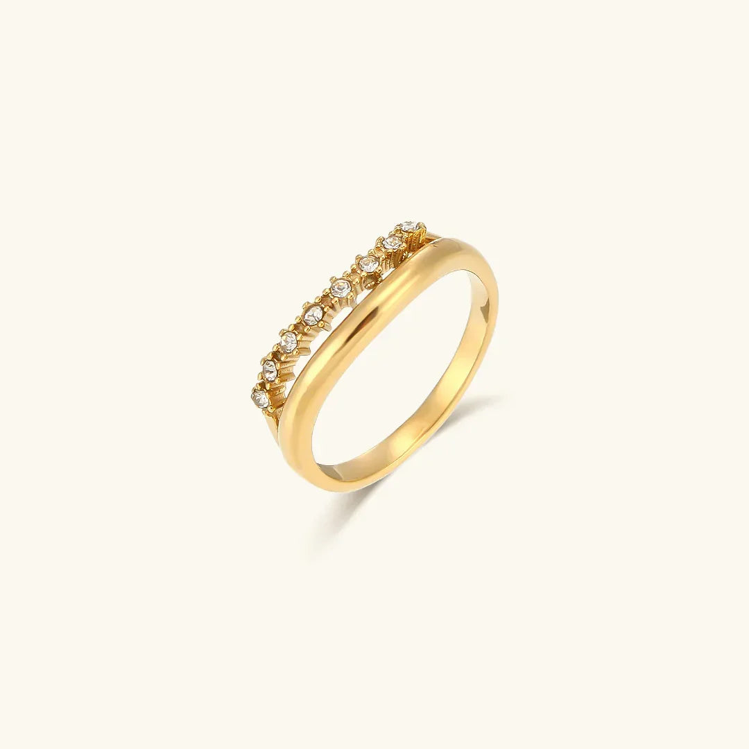 [ElanLuxe]Adeline Diamond Simulant Gold Ring