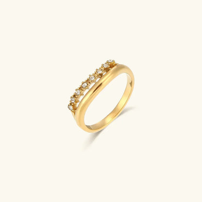 [ElanLuxe]Adeline Diamond Simulant Gold Ring