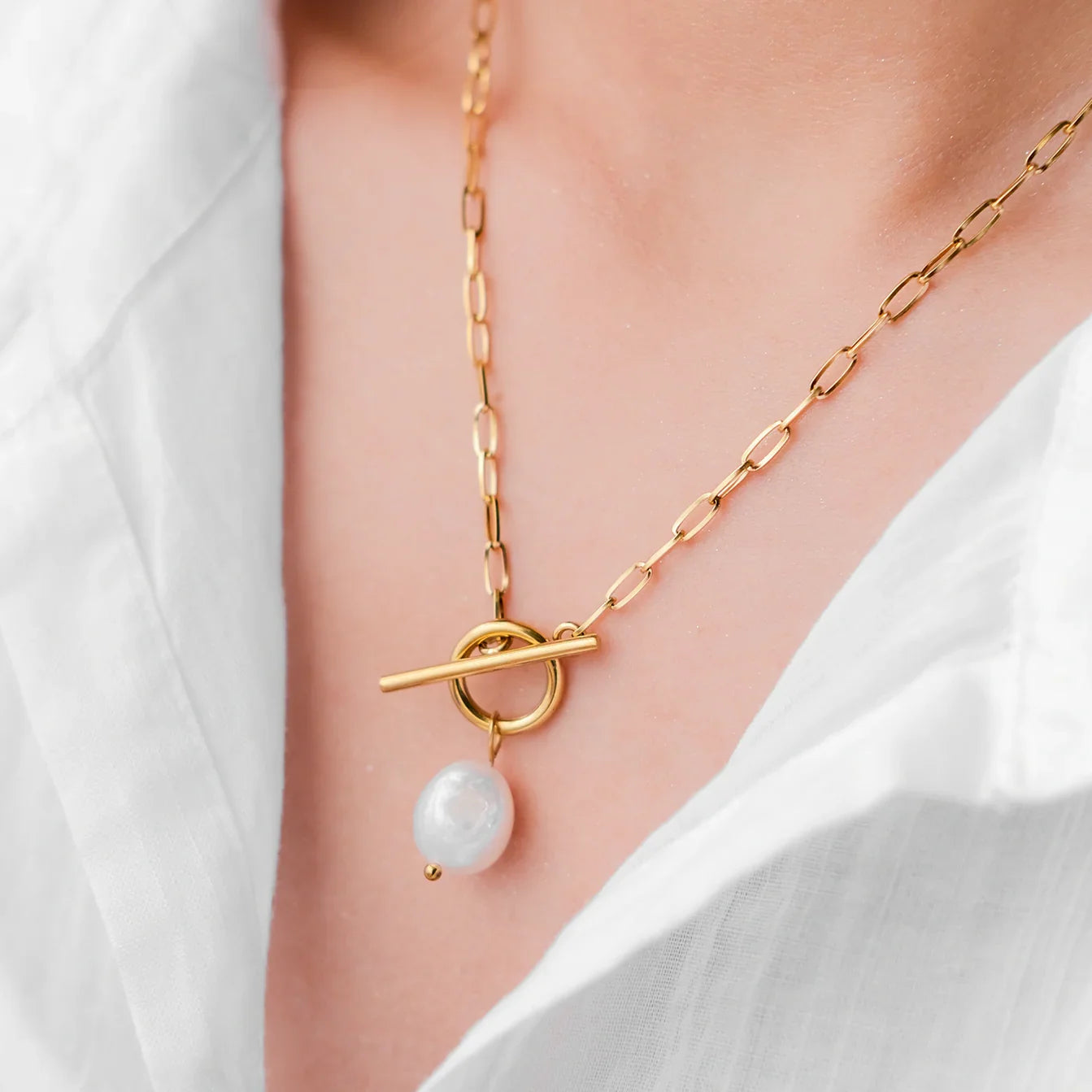 [ElanLuxe]Aphrodite Freshwater Pearl Necklace