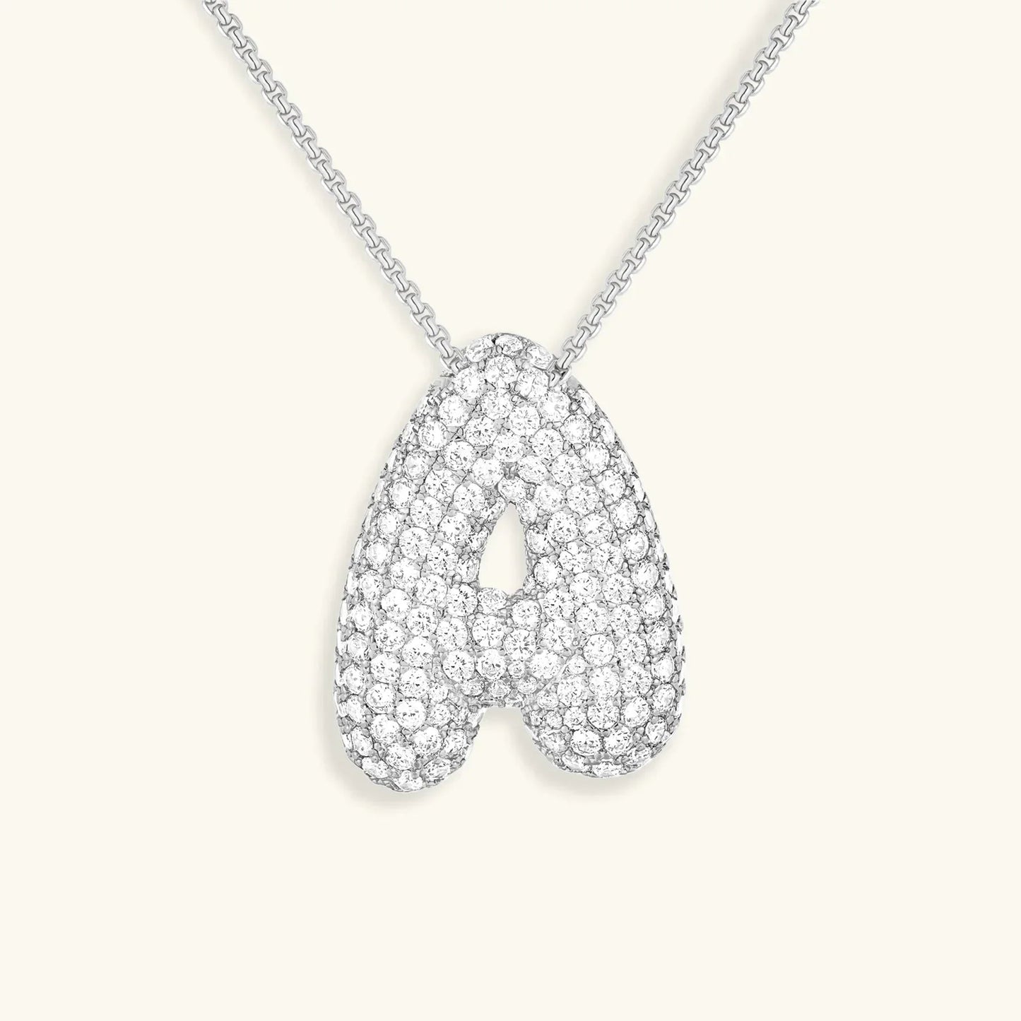 [ElanLuxe]Bubble Initial Diamond Necklace