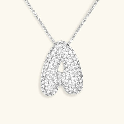 [ElanLuxe]Bubble Initial Diamond Necklace
