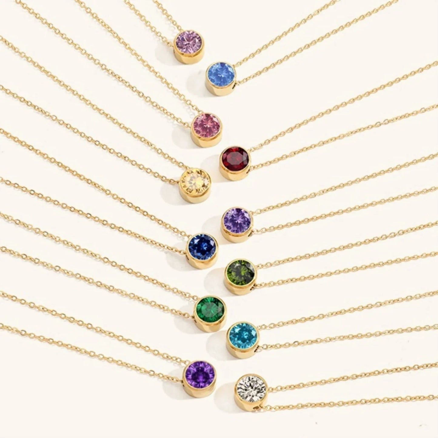 [ElanLuxe]Amelia Birthstone Necklace