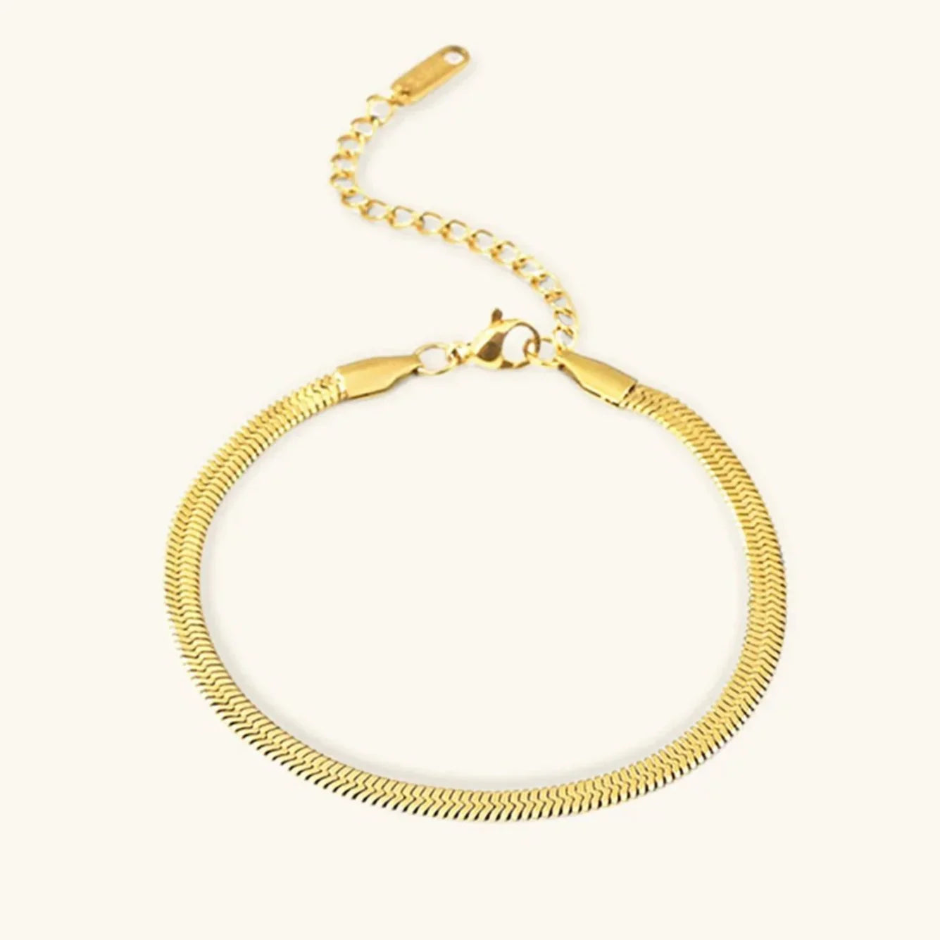 [ElanLuxe]Ellaine Gold Herringbone Bracelet