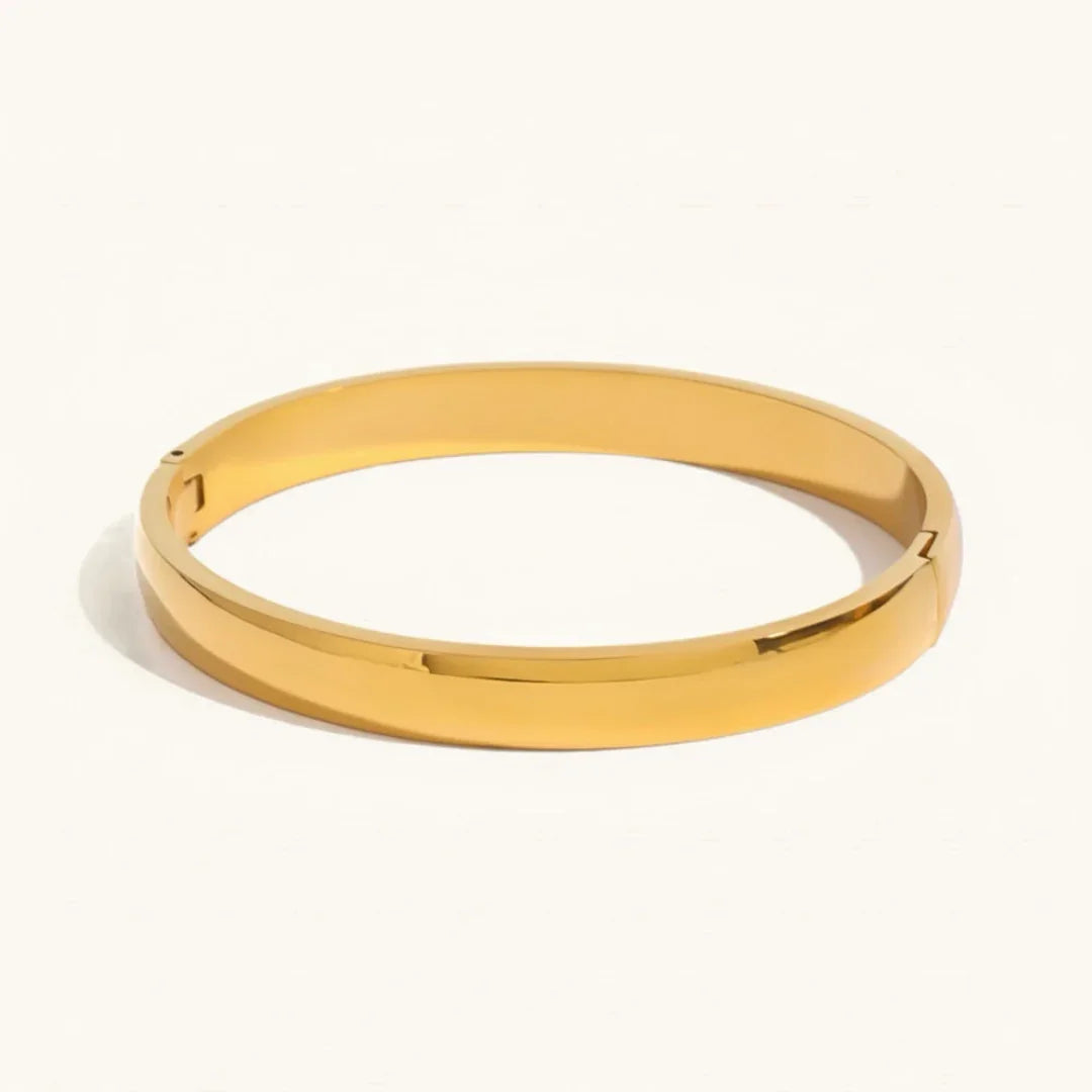 [ElanLuxe]Melina Large Stacking Gold Bangle